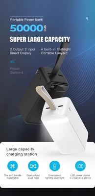 Power Bank 50000mah Large Capacity Big Power Bank Mobile Charger Power Bank Led Display with Rope Handle