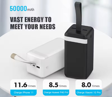 Large Capacity Power Bank 50000mah PD and Mobile Fast Charger Power Bank Led Display with Emergency Light
