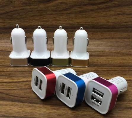 3.1A White Mobile Phone Car Charger Dual USB Port CE Approved For IPhone