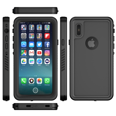 Waterproof IPX8 Mobile Phone Protective Cases Black Color For IPhone X
