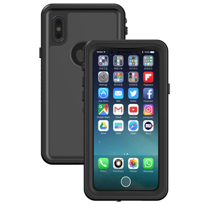 Waterproof IPX8 Mobile Phone Protective Cases Black Color For IPhone X