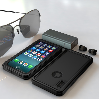 Waterproof IPX8 Mobile Phone Protective Cases Black Color For IPhone X
