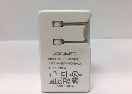 5V2A Foldable US Plug Travel Charger with UL FCC Certified ,efficiency Level VI