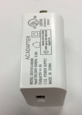 5V 3A White USB Mobile Phone Charger Adapter Level VI Efficiency For Home