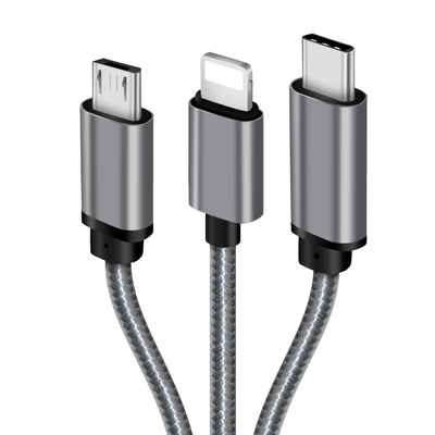 Multi High Current USB Cable , 8 Pin Lightning Short USB To Micro USB Cable