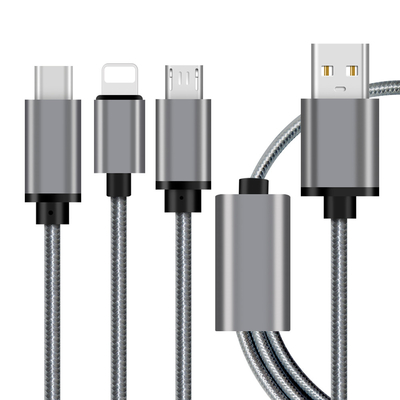 Multi High Current USB Cable , 8 Pin Lightning Short USB To Micro USB Cable
