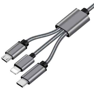 Multi High Current USB Cable , 8 Pin Lightning Short USB To Micro USB Cable