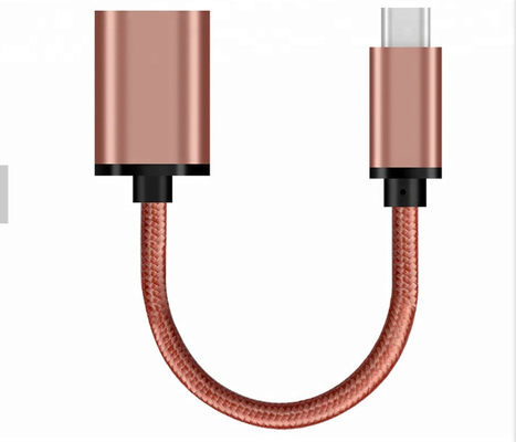 Shiny Pink 3.1 USB Type C Cable To 3.0 A Female 30 Cm For USB OTG Function