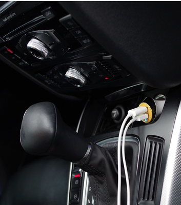 5V2.4A Dual USB Power Indicator Extra Long Iphone iPad Lightning USB Car Charger