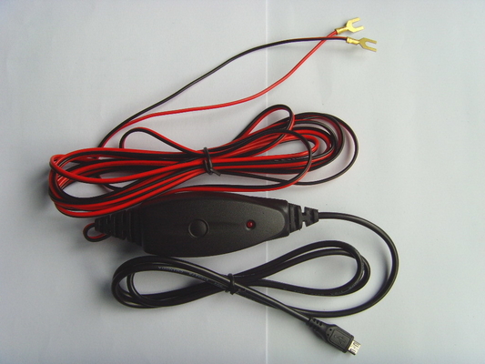 24V Hardwire Portable Mobile Phone Car Charger 1A Red Color For Dash Camera and GPS