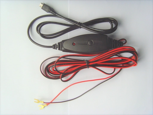24V Hardwire Portable Mobile Phone Car Charger 1A Red Color For Dash Camera and GPS