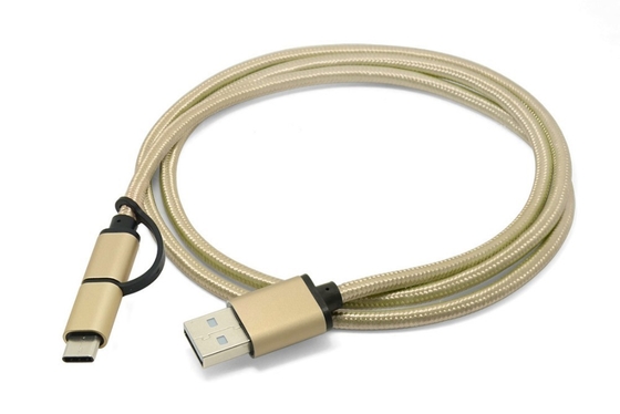 Aluminium Alloy 2 In 1 USB Type C Charging Cable With USB 3.1 Type C Converter