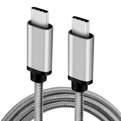 3 Feet Long USB Type C To Type C Cable , Silver C Port Cable ROHS Approved