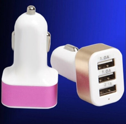 3.1A Lightning Cable Car Charger Triple USB Cigarette Lighter For IPhone XR