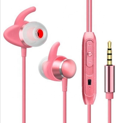 In Ear Running Stereo Headphones With Hooks And Volume Control For Workout Sports Silver