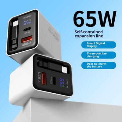 65W PD Charger Car Charger Cig-plug charger Ci-plug adapter with retractable Cable EU/US/UK Plug QC Charger