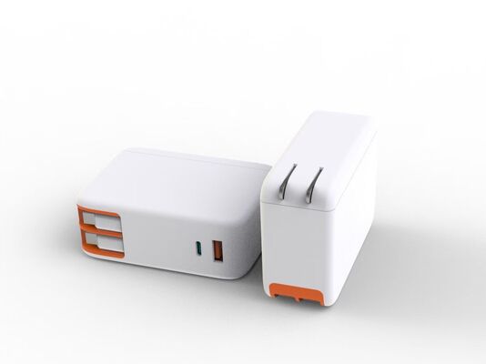 Foldable Plug PD QC Charger 30W45W with retractable Cable USB Type C and USB A Port For Phones Tablet PC Handheld Device GPS