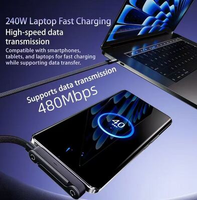 240W Mobile Phone Holder Bracket Data Cable with Pure Copper Super Fast Charging Data Transfer for Type-C