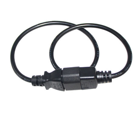 Black IEC320 C13 To C14 SJT Power Extension Cord 3FT Fast Charging Data Cable